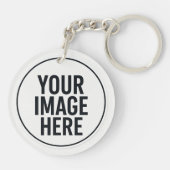 Ronde Foto Upload Sleutelhanger Met Metalen Ring (Achterkant)