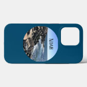 Ronde foto van Atlantische Oceaan Rocky Shore Blue Case-Mate iPhone Case (Achterkant (horizontaal))