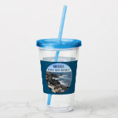 Ronde foto van Ocean Shore Blue Zee 40 Verjaardag Acryl Drinkbeker (Achterkant)