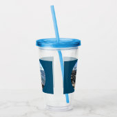 Ronde foto van Ocean Shore Blue Zee 40 Verjaardag Acryl Drinkbeker (Links)