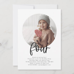 Ronde Foto Vier Dag Uitnodiging