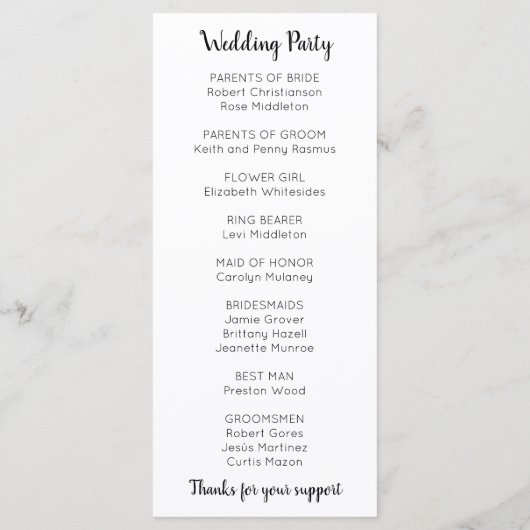 Ronde Foto Vlak Huwelijksprogramma Programmakaart (Achterkant)