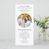 Ronde Foto Vlak Huwelijksprogramma Programmakaart (Staand voorkant)