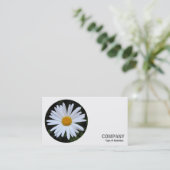 Ronde foto - Witte Daisy 04 Visitekaartje (Staand voorkant)