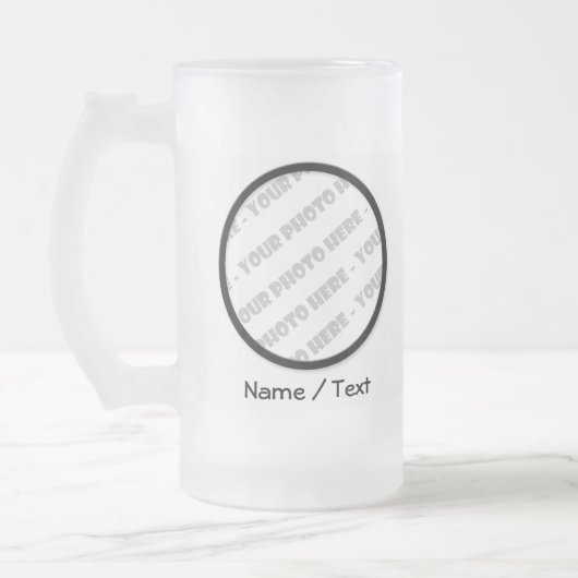 Ronde foto's en tekst van Stein - Creëer Uw eigen Matglas Bierpul (Links)