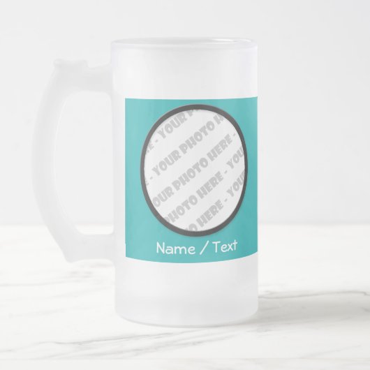 Ronde foto's en tekst van Stein - Creëer Uw eigen Matglas Bierpul (Links)