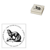 Ronde Fox Familienaam Retouradres Rubberstempel (Gestempeld)