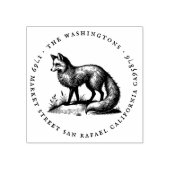 Ronde Fox Familienaam Retouradres Rubberstempel (Afrduk)