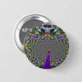 Ronde fractale Peacock-Button Button 5,7 Cm (Voorkant /achterkant)