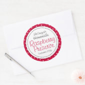 Ronde framboos conserveren of jam potje voedsellab sticker (Envelop)