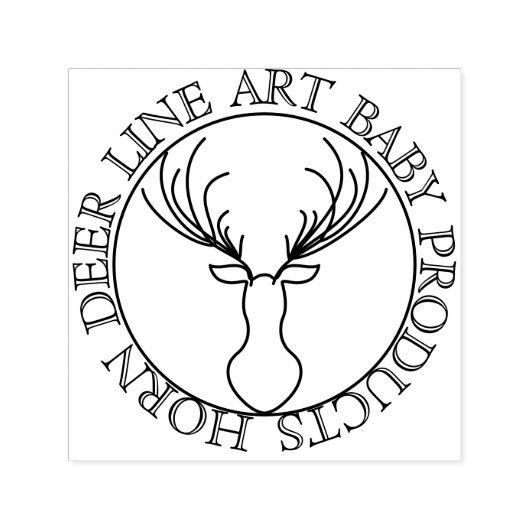 Ronde frame cute hoornhert zelfinktende stempel (Design)