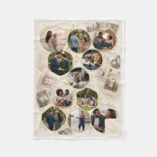 Ronde Frame Familie Foto Collage Fleece Deken