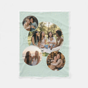 Ronde Frame Familie Foto Collage Fleece Deken