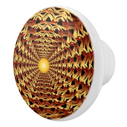 Ronde geometrische patronen van de Weave van het m Keramische Knop (Rechts)