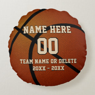 Ronde gepersonaliseerde basketbal kussen, Uw tekst Rond Kussen