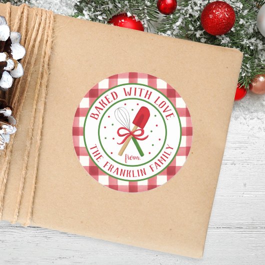 Ronde Gepersonaliseerde Gebakken met Liefde Sticke Ronde Sticker