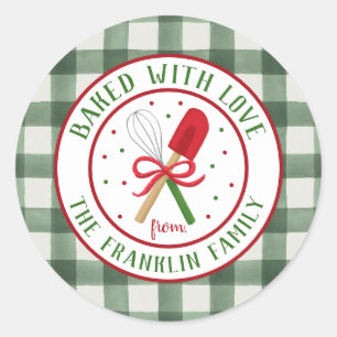 Ronde Gepersonaliseerde Vakantie Gebakken met Lief Sticker