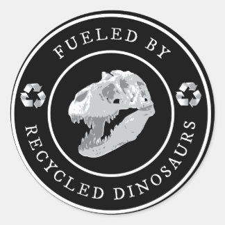Ronde Gevoed door Gerecycleerde Dinosaurussen - Wi Sticker
