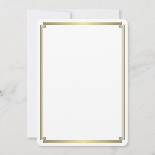 Ronde geweldige Gatsby Art Deco White Wedding Invi Kaart (Achterkant)