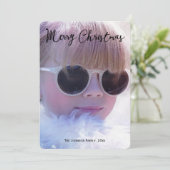 Ronde gezinsfoto kerst feestdagenkaart (Staand voorkant)