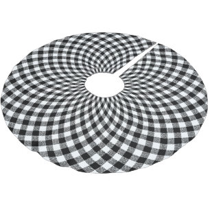 Ronde Gingham Check Zwart Wit Kerstboom Rok