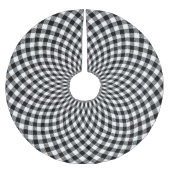 Ronde Gingham Check Zwart Wit Kerstboom Rok (Voorkant)