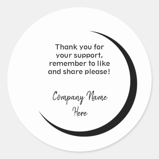 Ronde glanzende sticker met halve maan (Voorkant)