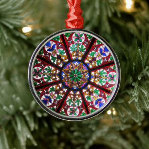 Ronde glas-in-loodramen Keramisch Ornament