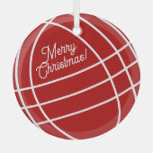 Ronde glazen bocce bal kerstboom ornament (Voorkant)