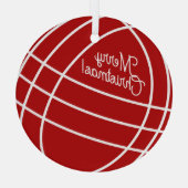 Ronde glazen bocce bal kerstboom ornament (Achterkant)