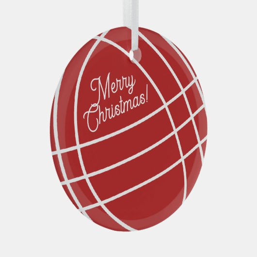 Ronde glazen bocce bal kerstboom ornament (Voorkant Rechts)