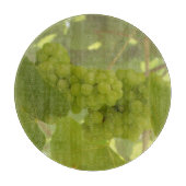 Ronde glazen snijplank, groene wijngaard snijplank (Voorkant)