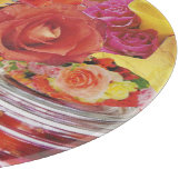 Ronde glazen snijraad met culinair thema snijplank (Hoek)