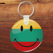 Ronde glimlach Litouwse vlag Sleutelhanger (Voorkant)