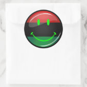 Ronde glimlach pan-Afrikaanse vlag Ronde Sticker (Tas)