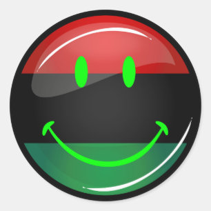 Ronde glimlach pan-Afrikaanse vlag Sticker