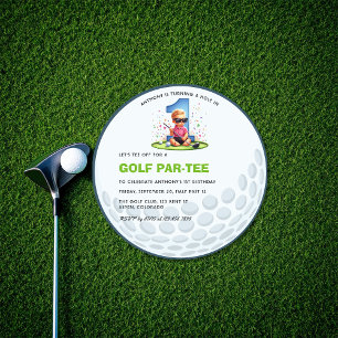 Ronde golfbal "Hole in One" 1e verjaardag Kaart