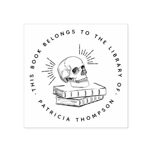 Ronde Gotische Schedel Aangepast Boek Uit De Bibli Rubberstempel (Afrduk)