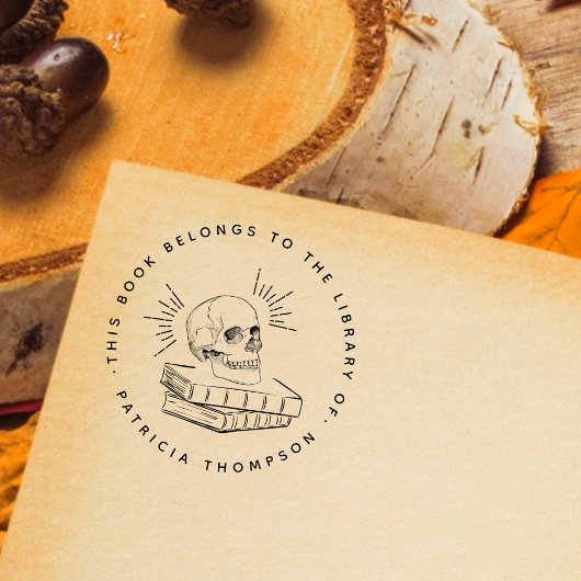 Ronde Gotische Schedel Aangepast Boek Uit De Bibli Rubberstempel