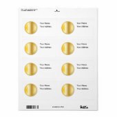 Ronde gouden achtergrond etiket (Full Sheet)