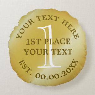 Ronde gouden medaille eerste plaats prijs gooien k rond kussen