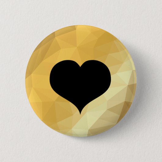 Ronde gouden metalen effectknop button 5,7 cm (Voorkant)