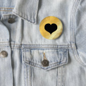 Ronde gouden metalen effectknop button 5,7 cm (In situ)