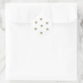 Ronde gouden sterren sticker (Tas)