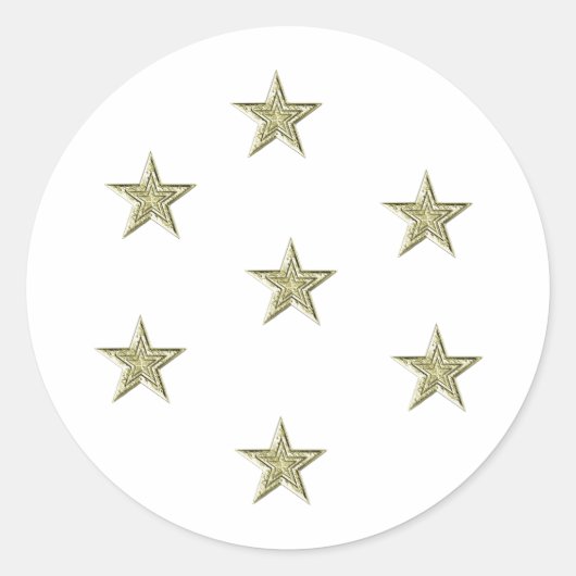Ronde gouden sterren sticker (Voorkant)