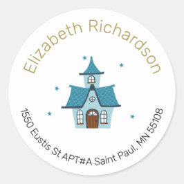 Ronde gouden tekst retour adreslabels sticker