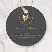 Ronde Gouden Waterverf Duif Logo Label (Voorkant)