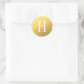 Ronde goudmonogram Weddenschappen Envelope-zegels Sticker (Tas)