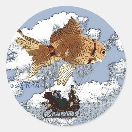 Ronde goudvis Sticker (Voorkant)