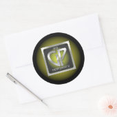 Ronde GP Sticker met Gele Logo (Envelop)